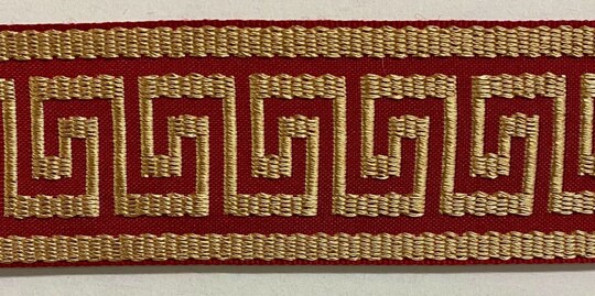 1-3/4" Greek Key Jacquard Woven Ribbon Trim - 6 Continuous Yards - Many Colors!
